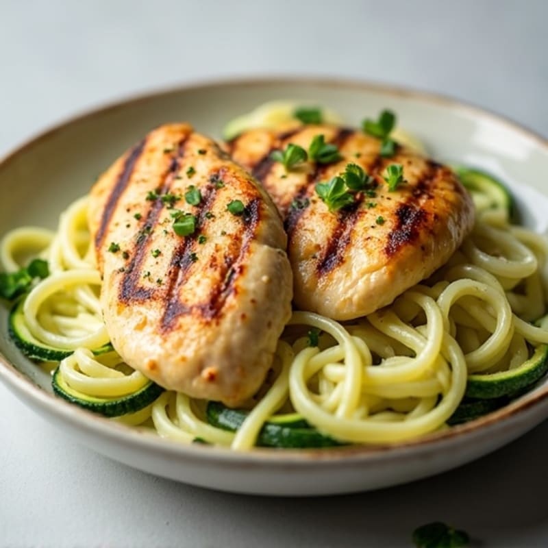 Creamy Cauliflower Alfredo with Grilled Chicken