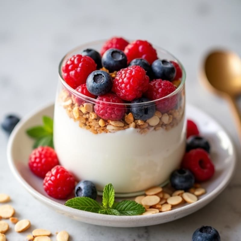 Silky Greek Yogurt Protein Parfait with Berries
