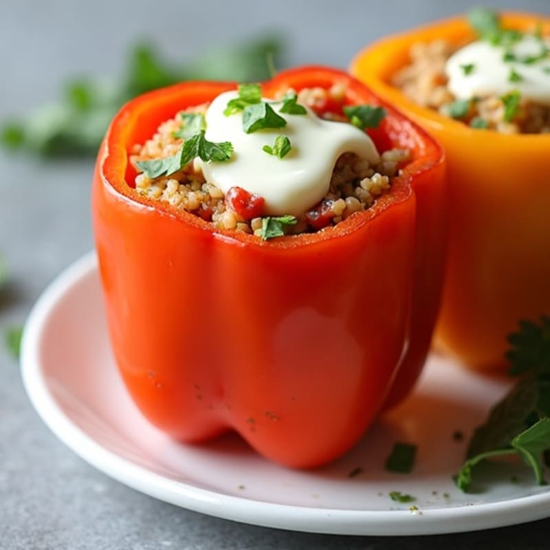 Lean Ground Turkey Stuffed Bell Peppers