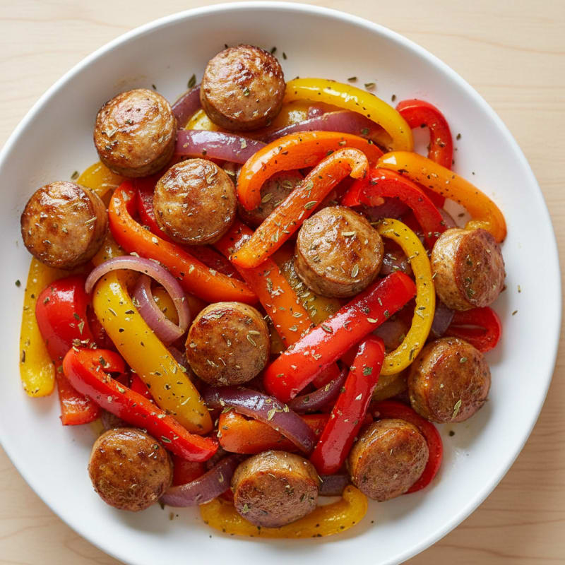 Sheet Pan Sausage and Peppers