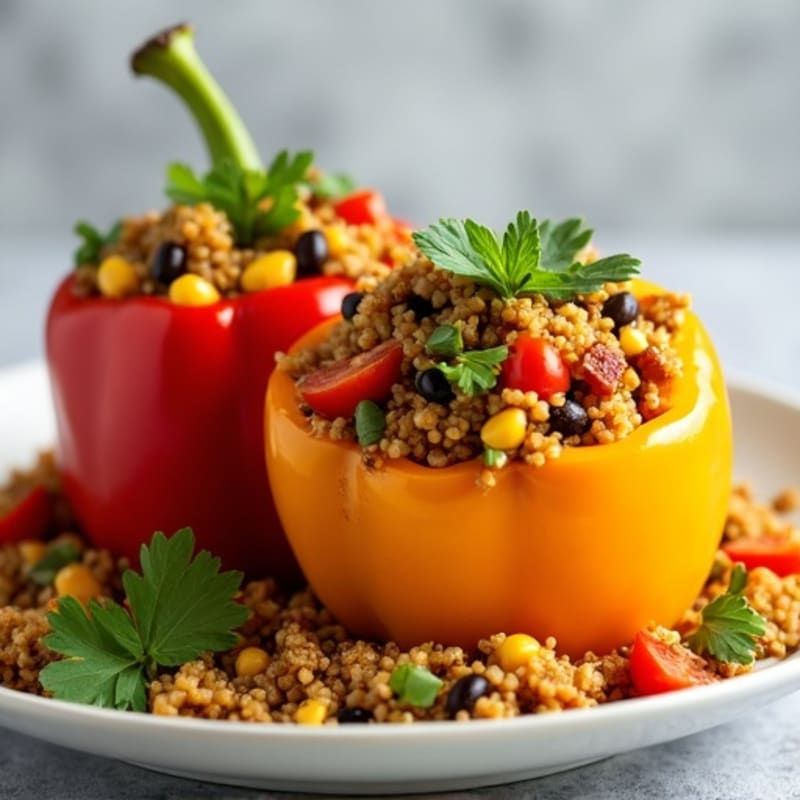 Roasted Zesty Quinoa Stuffed Peppers