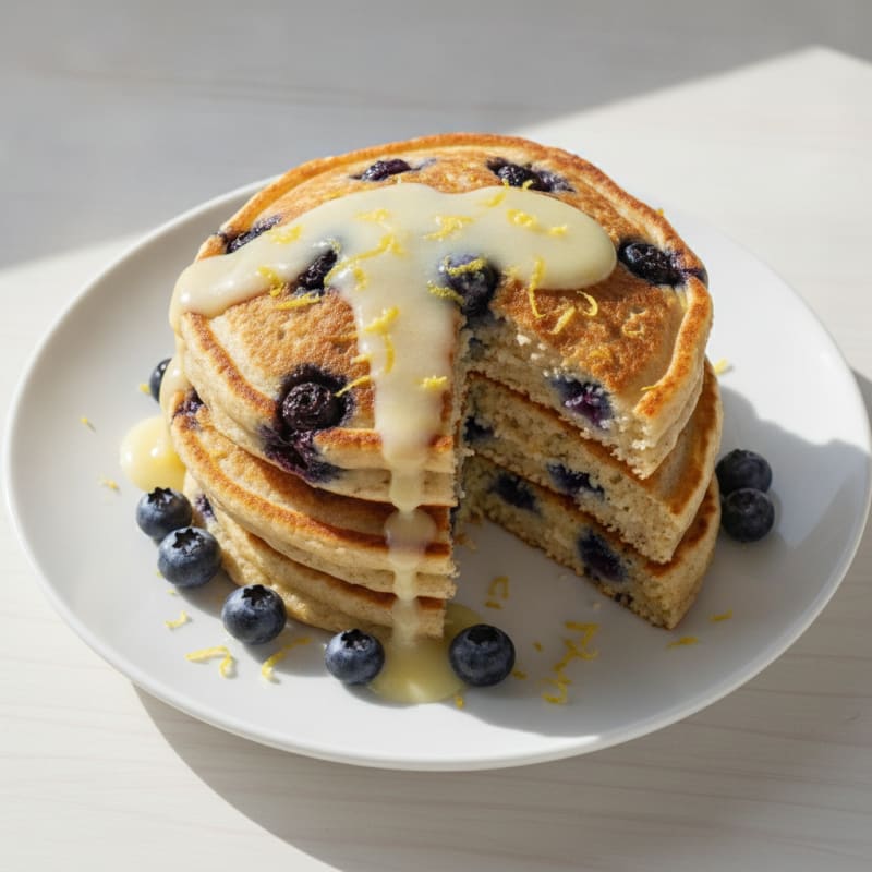 Blueberry Ricotta Pancakes with Lemon Zest
