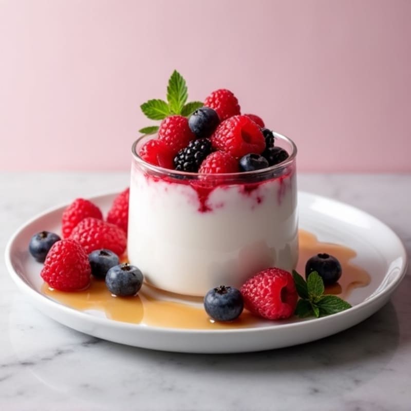 Silky Greek Yogurt Protein Mousse with Mixed Berries