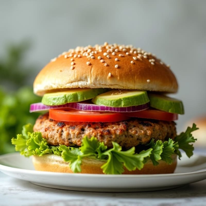 Juicy Turkey Burgers with Fresh Greens and Creamy Avocado