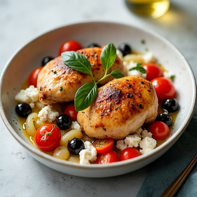 Roasted Chicken Thighs with Feta and Olives