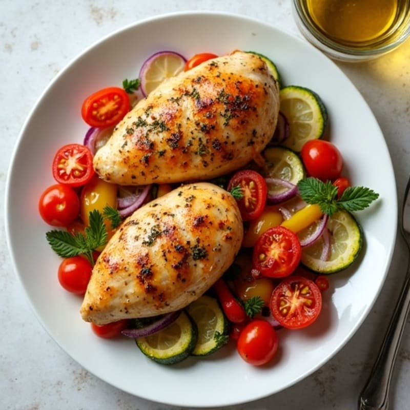 Herb-Roasted Chicken with Mediterranean Vegetables