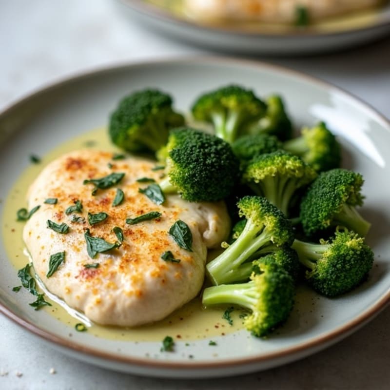 Creamy Spinach Artichoke Chicken with Crispy Roasted Broccoli