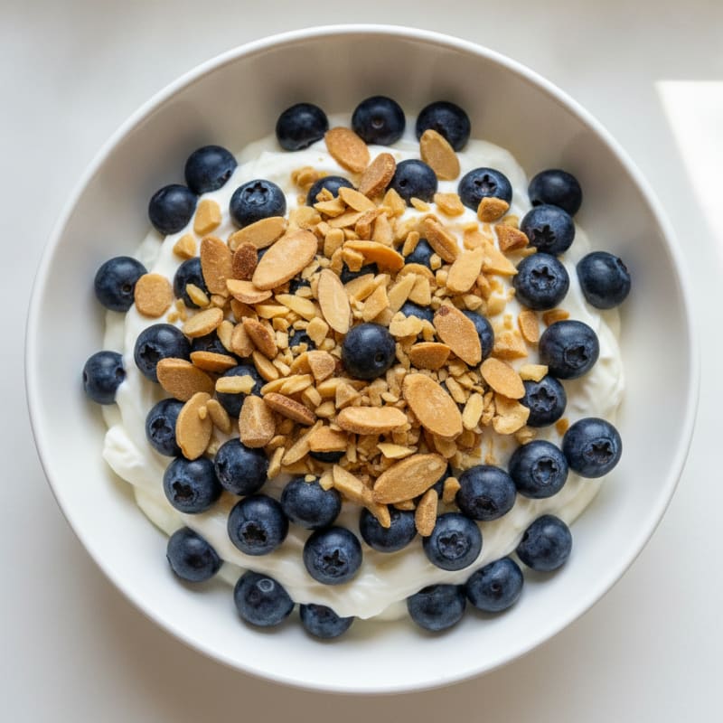 Protein Yogurt Parfait with Chopped Almonds