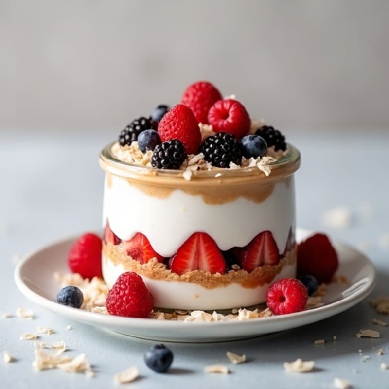 Creamy Greek Yogurt Parfait with Almond Butter and Berries