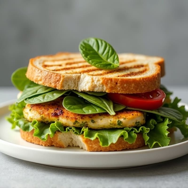 Herb-Pesto Grilled Chicken Sandwich with Fresh Greens