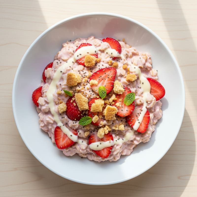 Creamy Strawberry Shortcake Overnight Oats