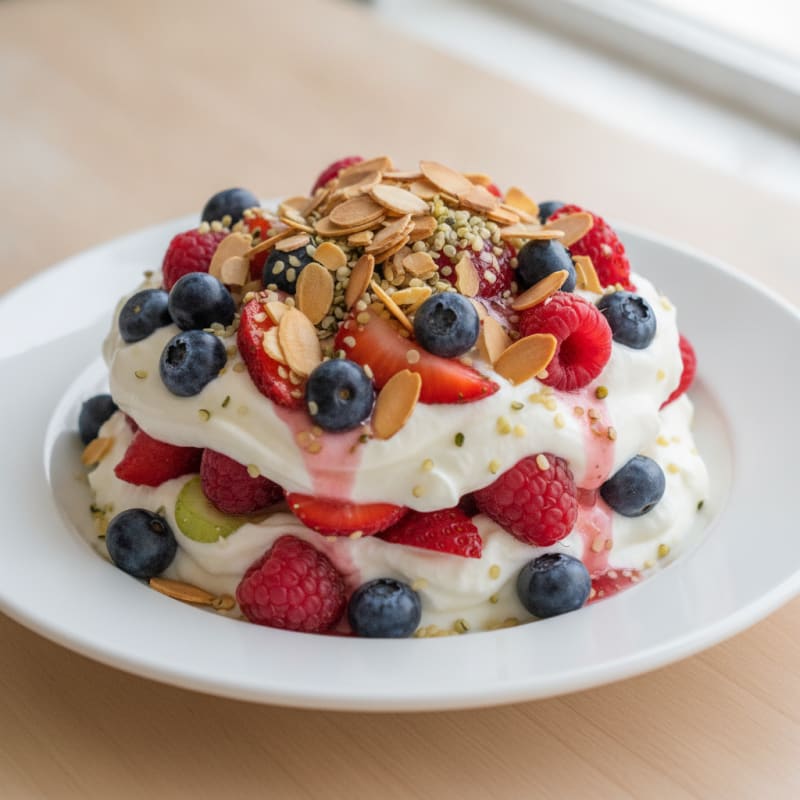 Greek Yogurt Protein Parfait with Mixed Berries