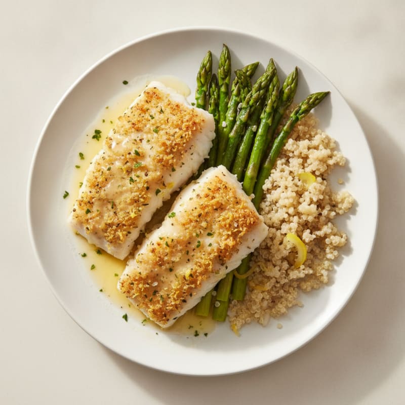 Lemon Herb Baked Cod with Asparagus