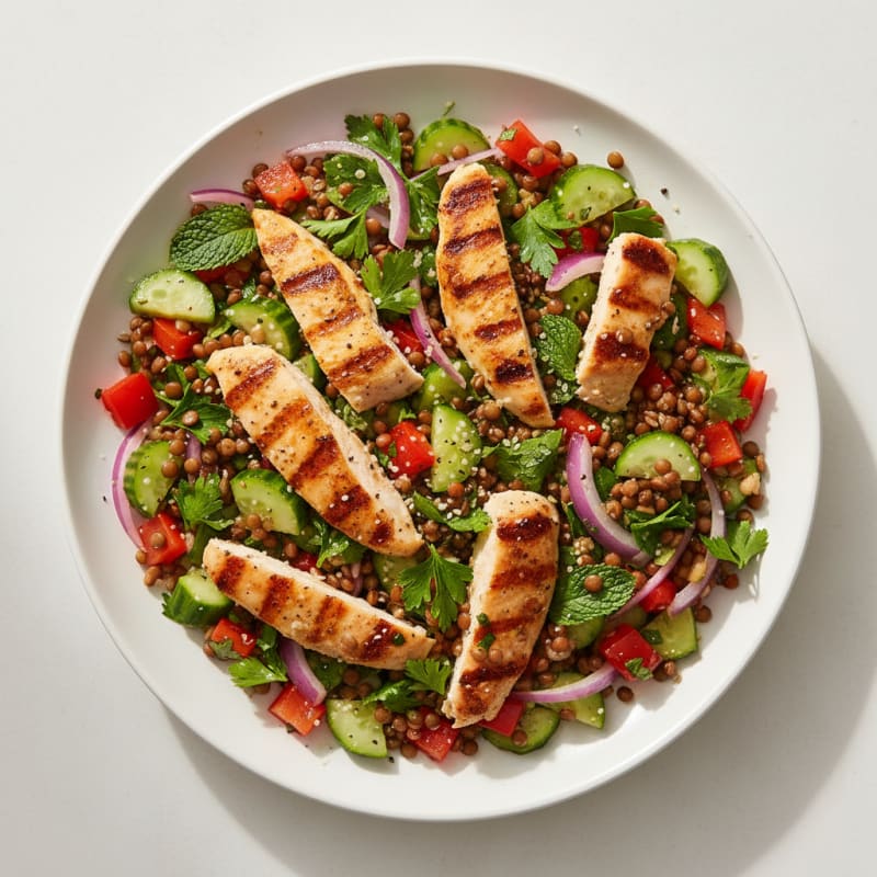 Lentil Herb Salad with Lemon Vinaigrette
