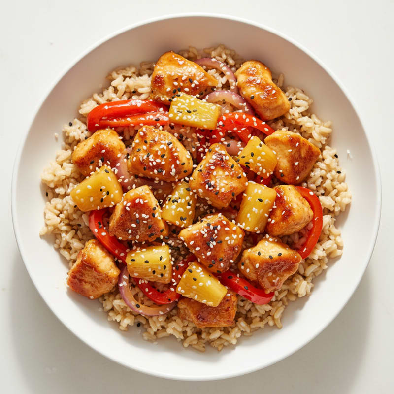 Sweet and Sour Glazed Chicken with Pineapple
