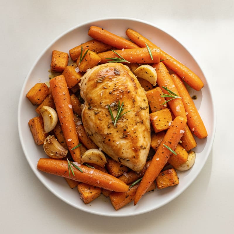 Garlic Herb Roasted Chicken with Root Vegetables