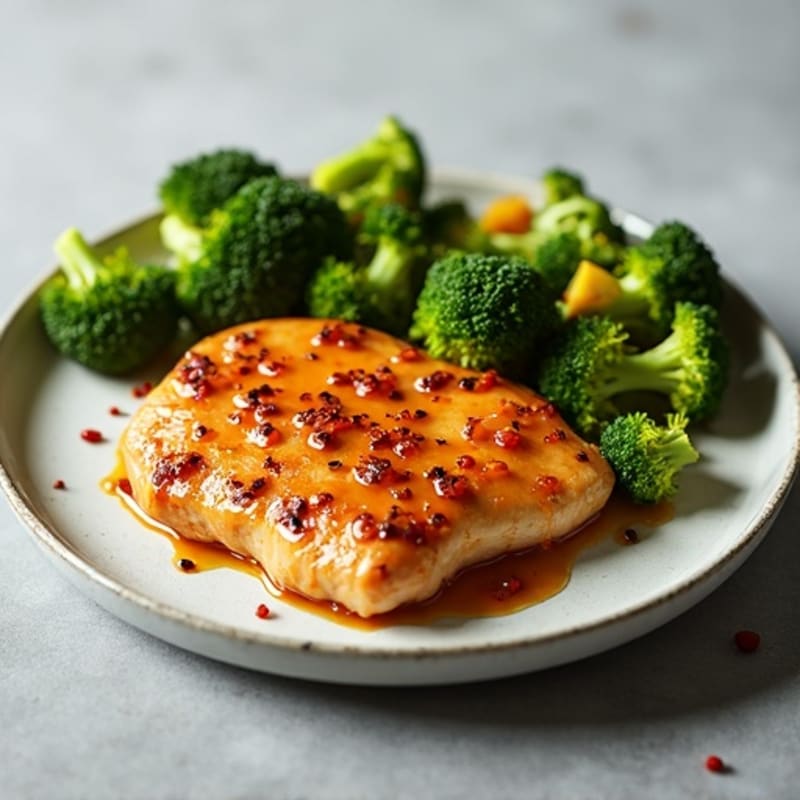 Healthy Sticky Orange Chicken with Roasted Broccoli