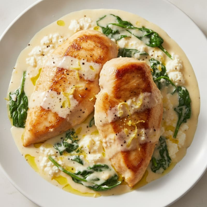 Chicken with Lemon Ricotta Spinach