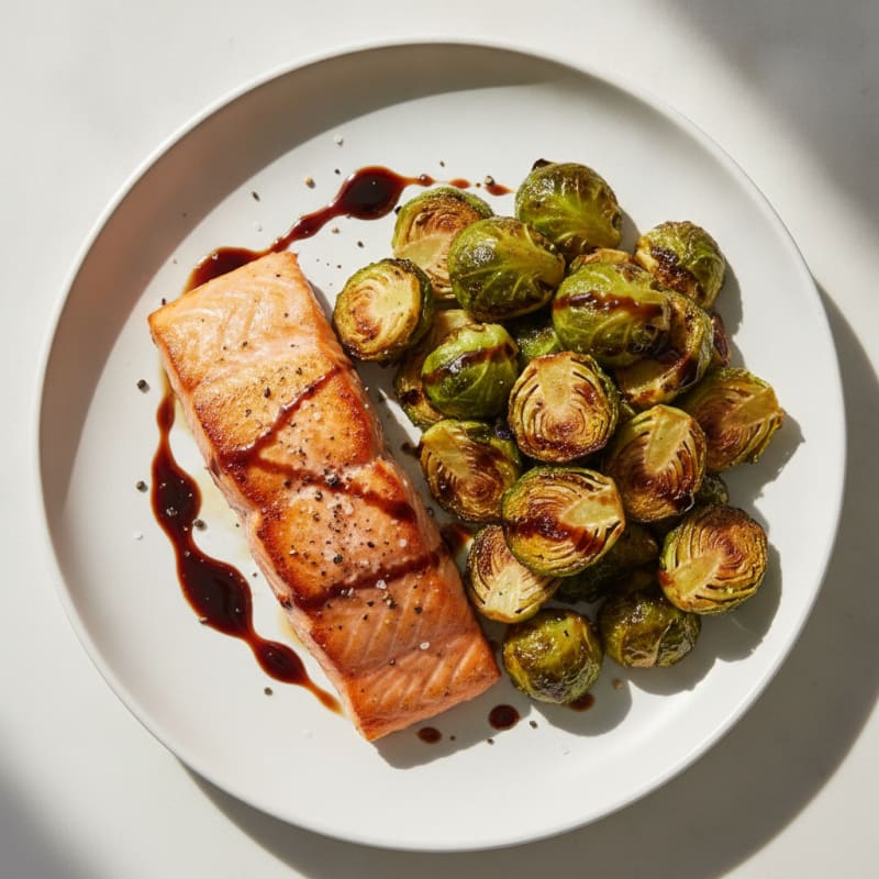 Pan-Seared Salmon with Balsamic Brussels Sprouts