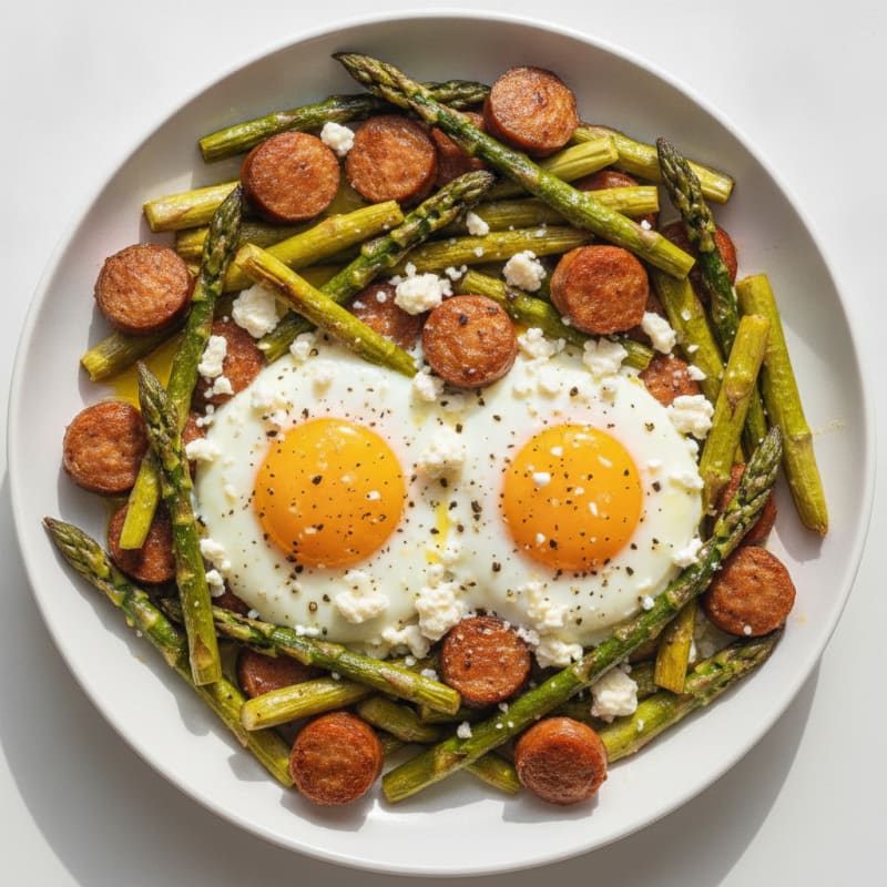 Baked Eggs with Roasted Asparagus