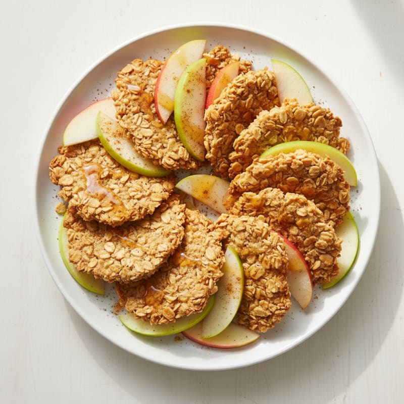 Crispy Oat Biscuits with Sliced Fruit