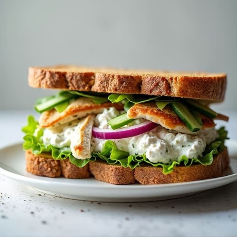 Herb-Roasted Chicken and Greek Yogurt Salad Sandwich