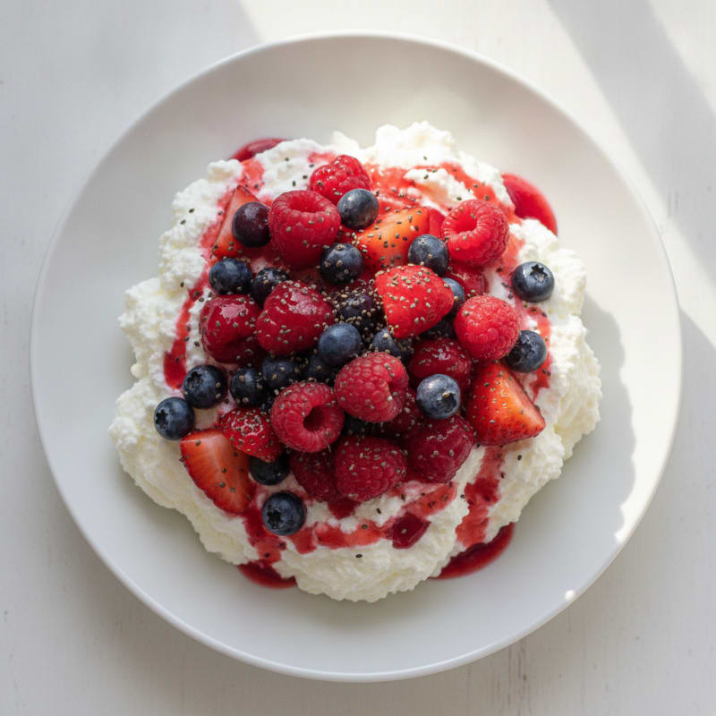 Greek Yogurt Protein Mousse with Mixed Berries