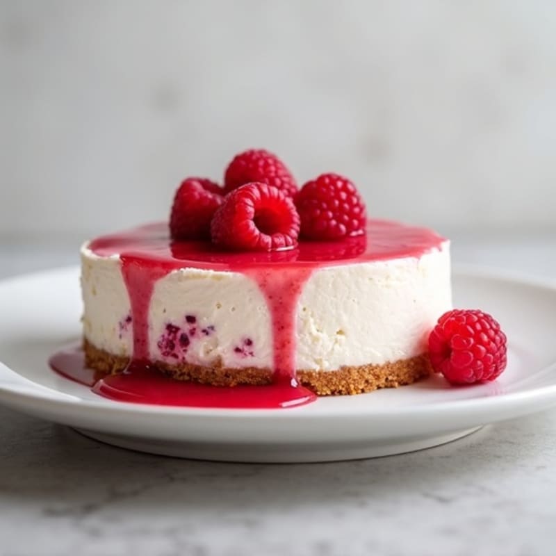 Raspberry Protein Cheesecake with Collagen and Stevia