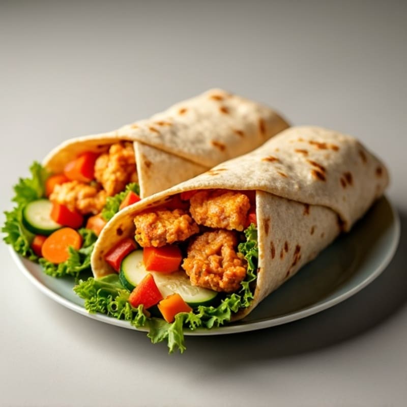 Spicy Buffalo Chicken Wrap with Crunchy Veggies