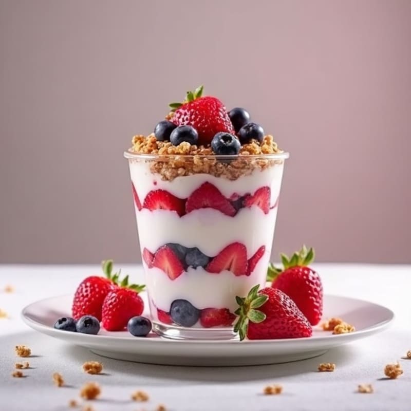 Greek Yogurt Protein Parfait with Mixed Berries