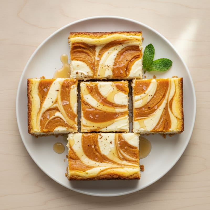 Pumpkin Swirl Cheesecake Bars