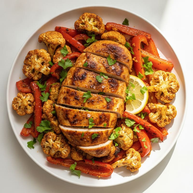 Spicy Harissa Chicken with Roasted Vegetables