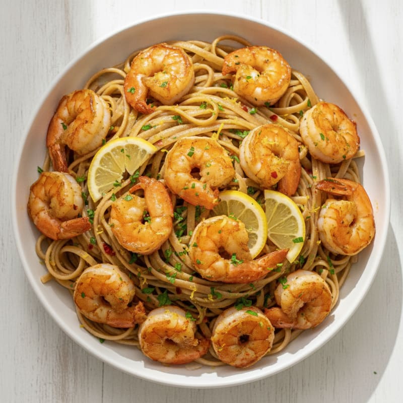 Garlic Butter Shrimp Scampi with Linguine