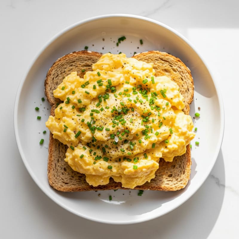 Creamy Golden Scrambled Eggs with Chives