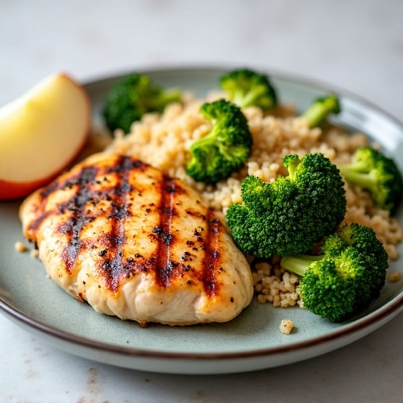 Grilled Chicken Breast with Quinoa, Roasted Broccoli & Apple
