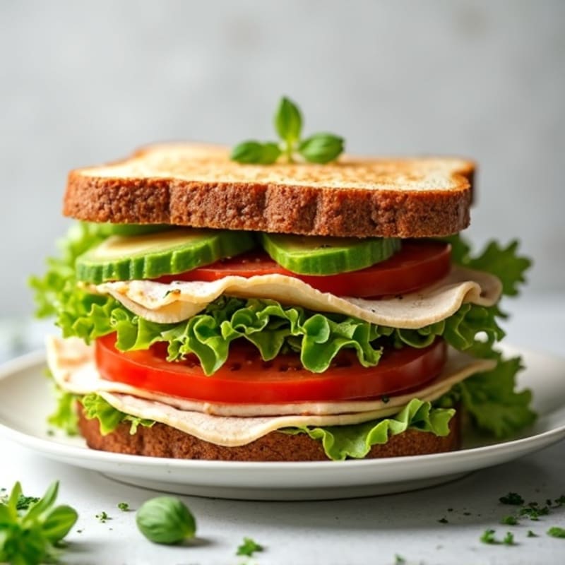 Stacked Turkey Club with Fresh Herbs