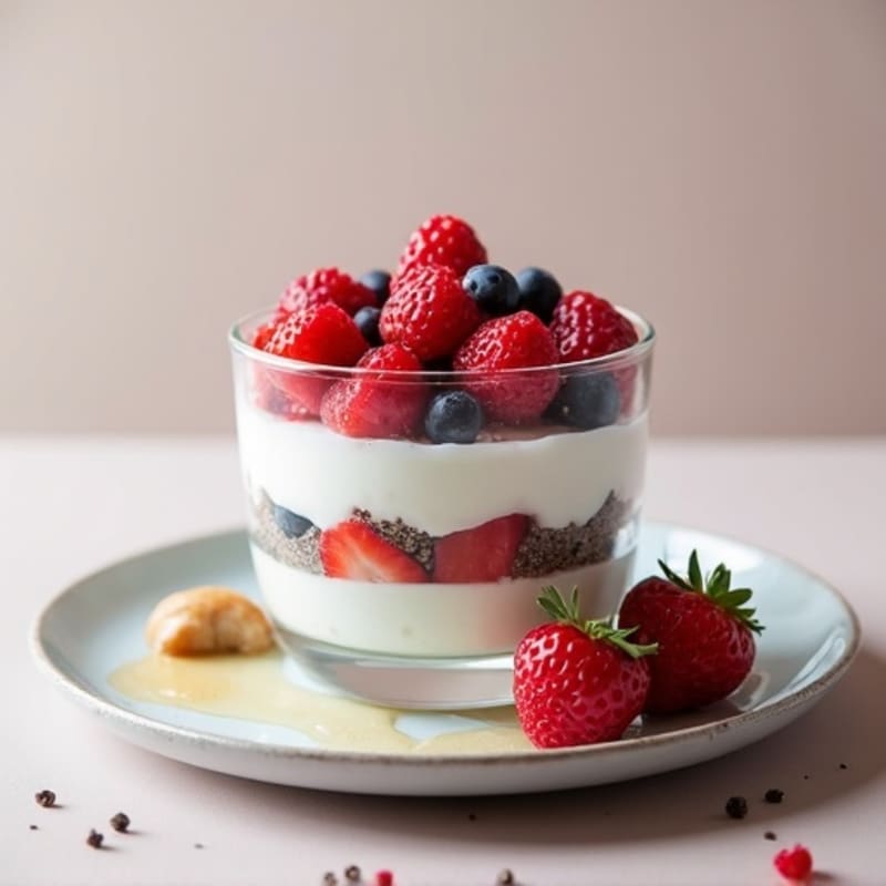 Creamy Greek Yogurt Protein Parfait with Berries and Chia Seeds