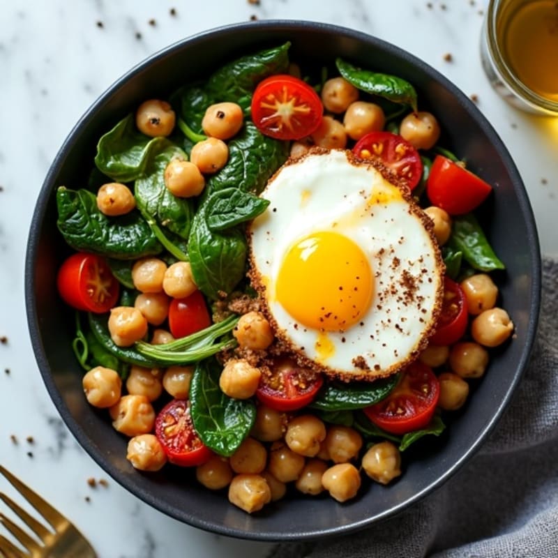 Hearty Chickpea and Spinach Skillet with Lemon-Tahini Drizzle
