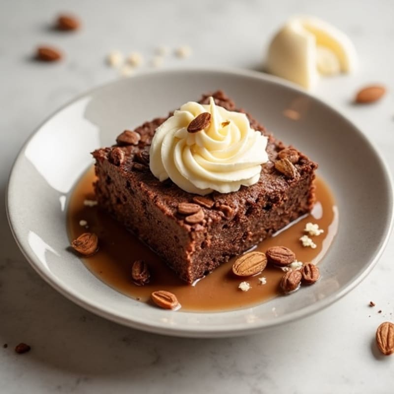 Fudgy Chocolate Protein Baked Oats with Creamy Vanilla Swirl