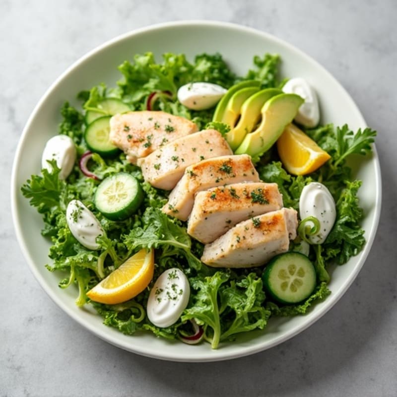 Creamy Lemon Herb Chicken Salad with Crisp Mixed Greens