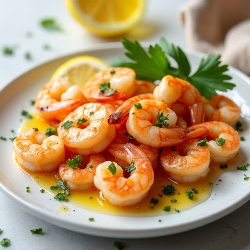 Fresh Lemon Garlic Pan-Seared Shrimp