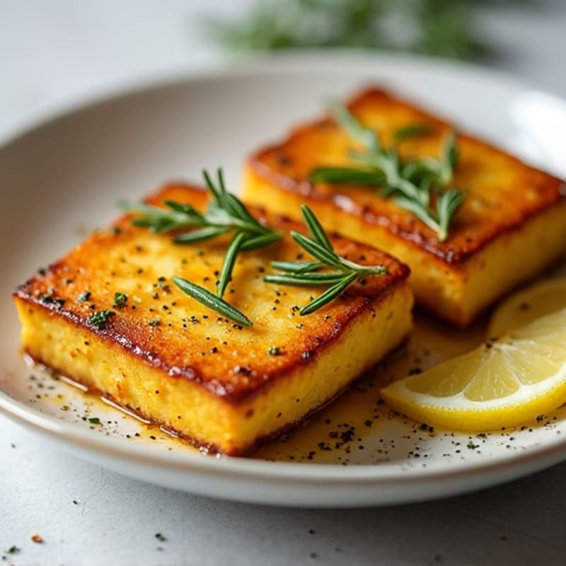 Garlic-Herb Pan Seared Tofu Steaks