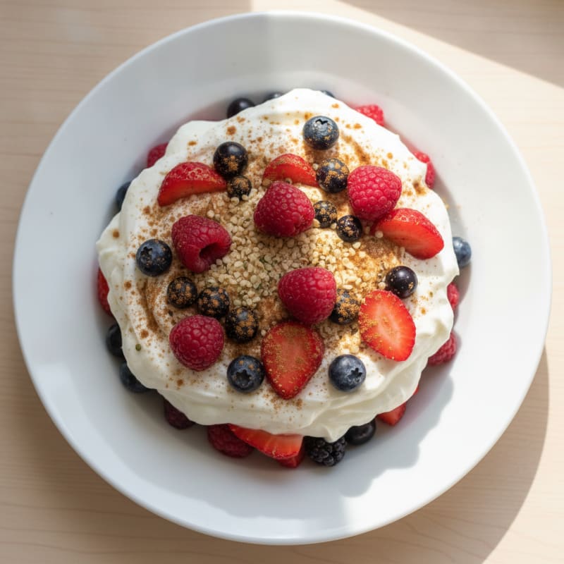 Greek Yogurt Protein Parfait with Mixed Berries