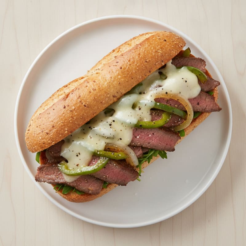Clean-Eating Philly Cheesesteak Sandwich