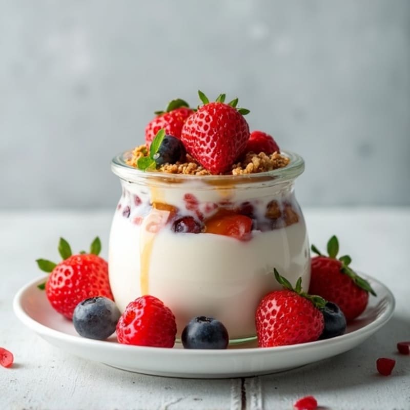 Greek Yogurt Protein Parfait with Mixed Berries