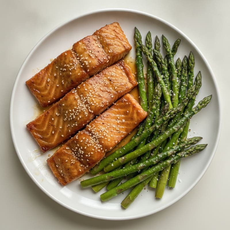Teriyaki-Glazed Salmon with Roasted Asparagus
