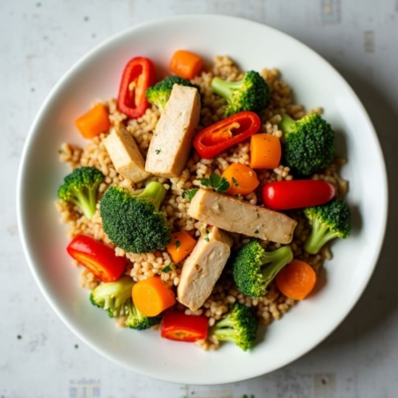 Healthy Chicken and Vegetable Brown Rice Stir-Fry