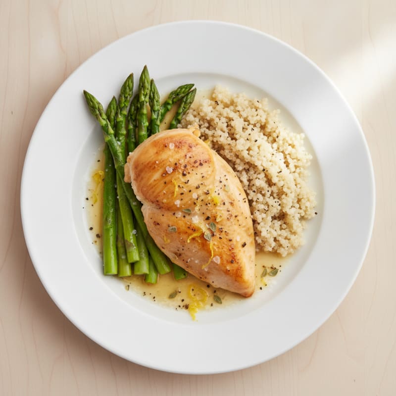Lemon Herb Roasted Chicken with Asparagus