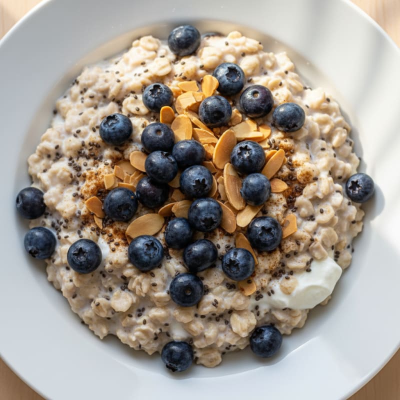 Blueberry Almond Overnight Oats with Chia