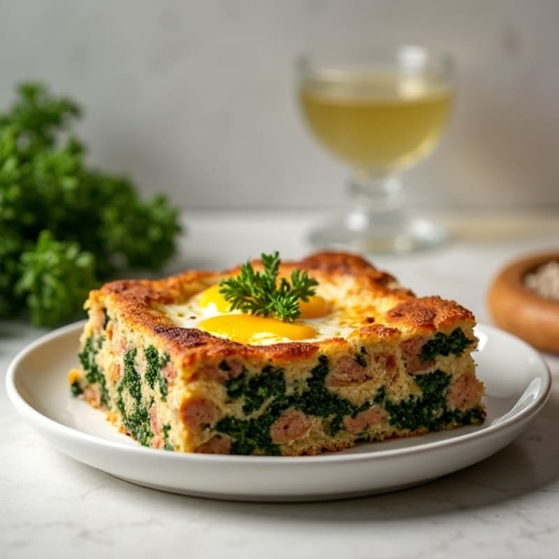 Healthy Sausage and Kale Breakfast Strata